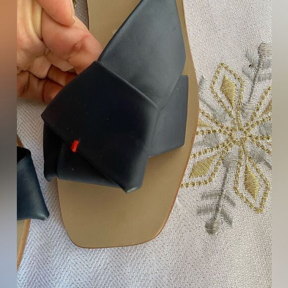 Tibi navy blue women's sandals with beige sole size 36 - Picture 6 of 12